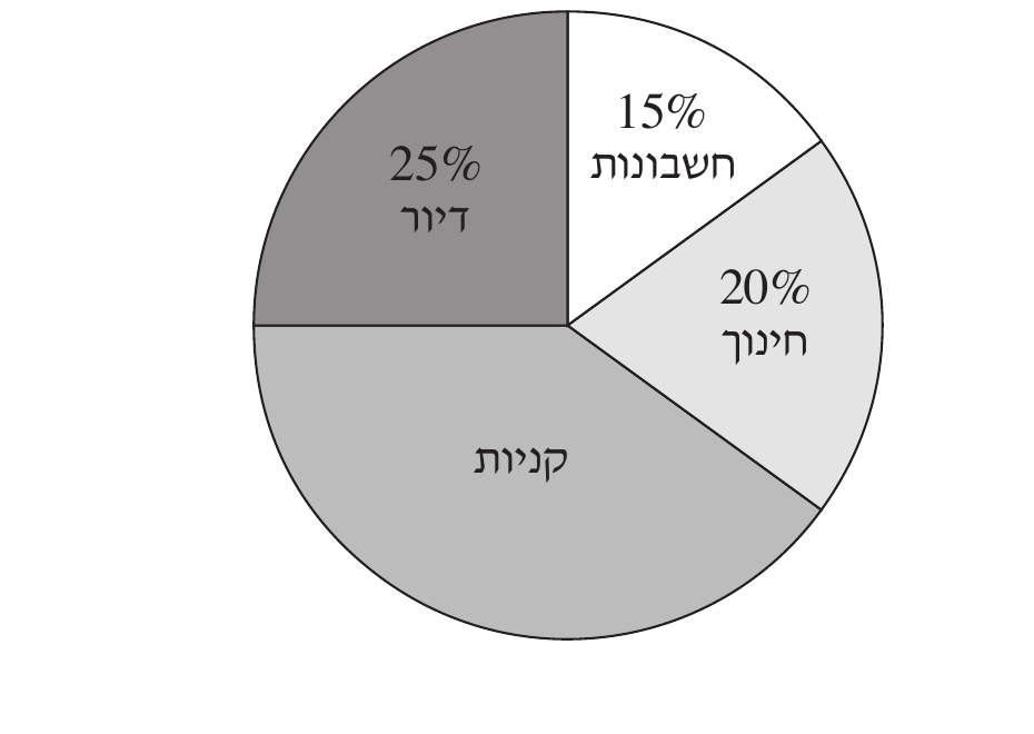 דיאגרמת עיגול של הוצאות משפחתיות חודשיות