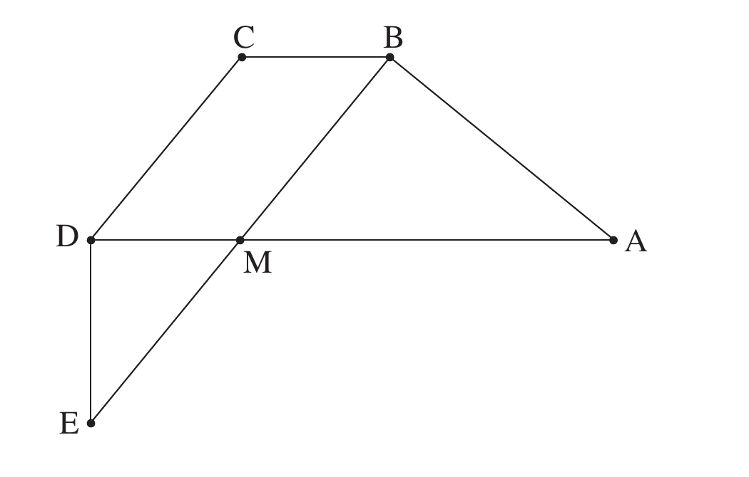 טרפזים ABCD ו-BCDE לשאלה 1 סעיף ב